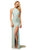 Sherri Hill - 52683 Halter High Neckline Beaded Dress In Blue and Gold