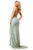 Sherri Hill - 52683 Halter High Neckline Beaded Dress In Blue and Gold