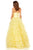 Sherri Hill - 52690 Strapless Straight Neck Ruffled Tulle Ballgown In Yellow