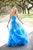 Sherri Hill - 52693 Strapless Ruffle Fringed Tulle Ball Gown In Blue