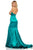 Sherri Hill - 52702 Deep Halter V-neck Mermaid Dress With Train In Green