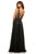 Sherri Hill - 52714 V-Neck Floral A-line Dress In Black and Red