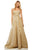 Sherri Hill - 52716 Square Long Gold Dress In Gold