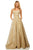 Sherri Hill - 52716 Square Long Gold Dress In Gold