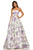 Sherri Hill - 52723 Full Figured Strapless Dress In White and Purple