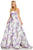 Sherri Hill - 52723 Full Figured Strapless Dress In White and Purple