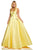 Sherri Hill - 52726 V-Neck Beaded Mikado Long Dress In Yellow