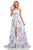 Sherri Hill - 52727 Asymmetric Long Print Dress In White and Purple