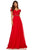 Sherri Hill - 52729 Lace Off The Shoulder Chiffon A-line Dress In Red