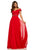 Sherri Hill - 52729 Lace Off The Shoulder Chiffon A-line Dress In Red