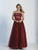 Dave & Johnny - A5273 Sequined Straight Tulle Gown in Red