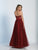 Dave & Johnny - A5273 Sequined Straight Tulle Gown in Red