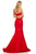 Sherri Hill - 52752 One Shoulder Fitted High Slit Mermaid Dress In Red