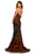 Sherri Hill - 52761 One Shoulder Fitted Floral Dress In Black and Red