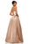 Sherri Hill - 52774 Strapless Corset Lace Bodice Satin A-Line Gown In White and Brown