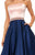 Sherri Hill - 52776 Two Piece Strapless Beaded Belt A Line Satin Dress In Pink and Blue
