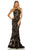 Sherri Hill - 52778 Halter Fitted Lace Dress In Black and Neutral