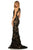 Sherri Hill - 52778 Halter Fitted Lace Dress In Black and Neutral