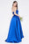 Cinderella Divine - 5277 Strapless Mikado High Low Hem Gown In Blue