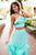 Sherri Hill - 52798 Ruffle Detailed Halter Neck Two Piece Long Dress In Blue and Green
