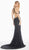Ashley Lauren - 1561 Sequined Crisscross Strapped Sheath Gown In Black