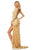 Sherri Hill - 52804 Long Sleeved Fitted Dress In Gold