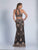 Dave & Johnny - A5280 Two Piece High Halter Lace Gown in Black and Gold