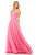 Sherri Hill - 52822 Strapless Chiffon A-Line Gown with Lace Appliques In Pink
