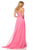 Sherri Hill - 52822 Strapless Chiffon A-Line Gown with Lace Appliques In Pink