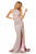 Sherri Hill - 52826 Glitter Stretch Long Fitted Dress In Pink and Silver