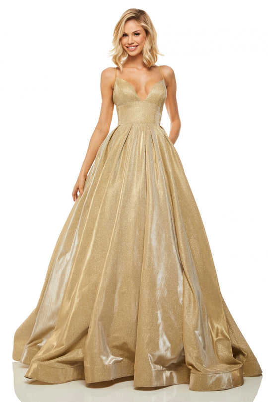 Sherri Hill - 52832 Sweetheart Long Gold Dress In Gold
