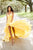 Sherri Hill - 52834 Crisscross Bodice Ruffled High Low Gown In Yellow