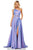 Sherri Hill - 52838 Ruched Bodice Asymmetrical High Slit Gown In Purple