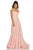 Sherri Hill - 52839 Taffeta Lace-up Back Long Chiffon Dress In Pink