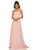 Sherri Hill - 52839 Taffeta Lace-up Back Long Chiffon Dress In Pink
