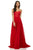 Sherri Hill - 52839 Taffeta Lace-up Back Long Chiffon Dress In Red
