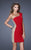 La Femme - 20564 Crystal Accented Sheath Dress In Red