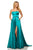 Sherri Hill - 52841 Strapless High Slit Charmeuse A Line Dress In Green