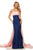 Sherri Hill - 52845 Long Strapless Watteau Mermaid In Pink and Blue
