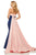 Sherri Hill - 52845 Long Strapless Watteau Mermaid In Pink and Blue