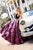 Sherri Hill - 52861 V-Neck Black Print Dress In Black and Pink