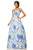 Sherri Hill - 52864 Strapless Printed Ball Gown In White and Blue