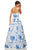Sherri Hill - 52864 Strapless Printed Ball Gown In White and Blue