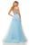 Sherri Hill - 52869 Strapless Floral Dress In Blue