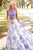 Sherri Hill - 52870 Two Piece Lace A-line Dress In White and Purple