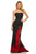 Sherri Hill - 52876 Strapless Long Black Dress In Black and Red