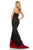 Sherri Hill - 52876 Strapless Long Black Dress In Black and Red