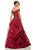 Sherri Hill - 52880 Metallic Lace Off The Shoulder Tulle Ballgown In Red