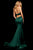 Sherri Hill - 52887 Deep Halter V-neck Mermaid Dress In Green