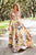 Sherri Hill - 52909 Floral Print Deep V-neck A-line Dress In Yellow and Print